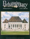 Canadian Parliamentary Review Cover